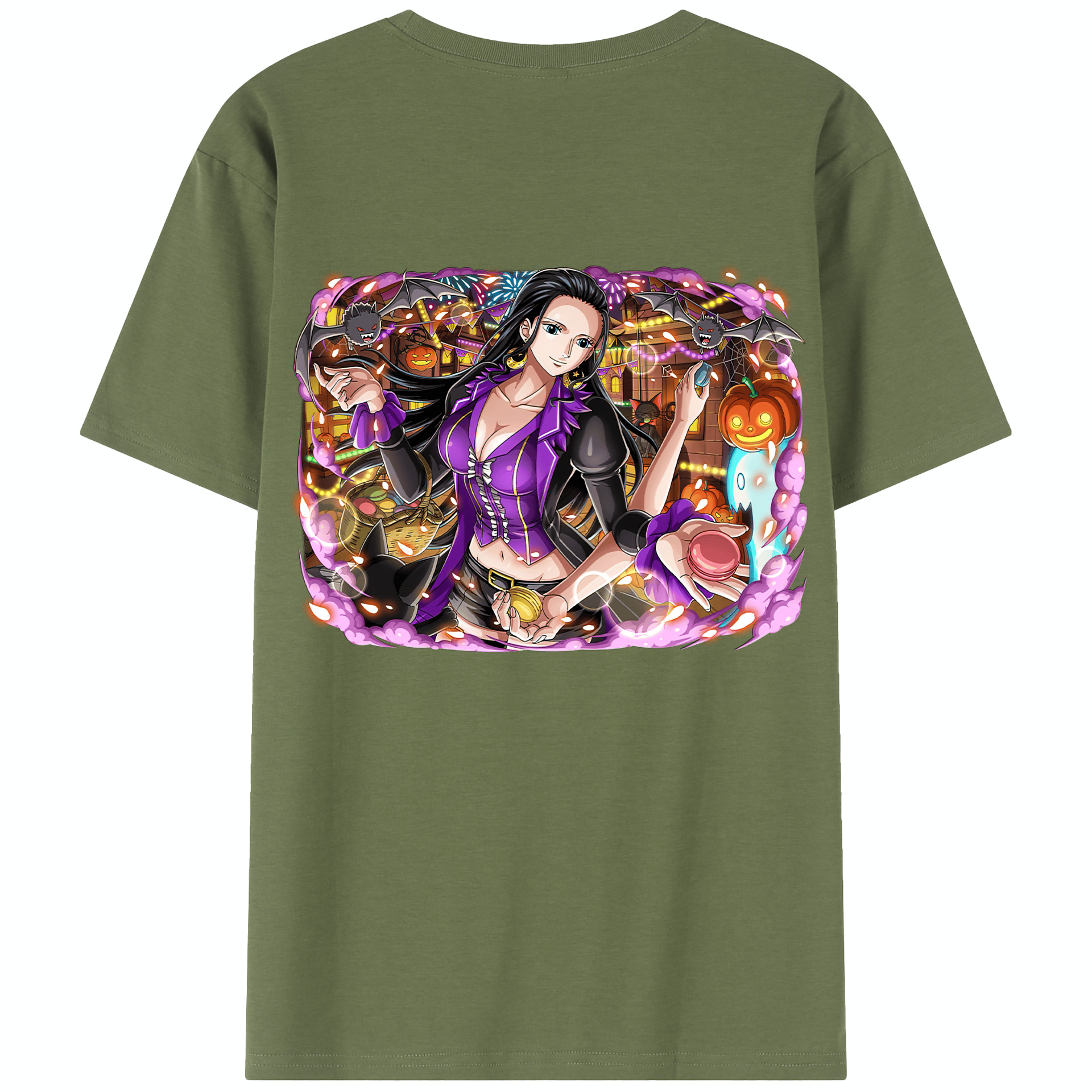 ワンピース ニコ・ロビン ONE PIECE Nico Robin 綿100％半袖Tシャツ（背面プリント）